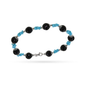 Bracciale con turchese e onice