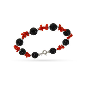 Bracciale con corallo e onice
