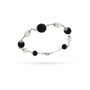 Bracciale con lava e perle