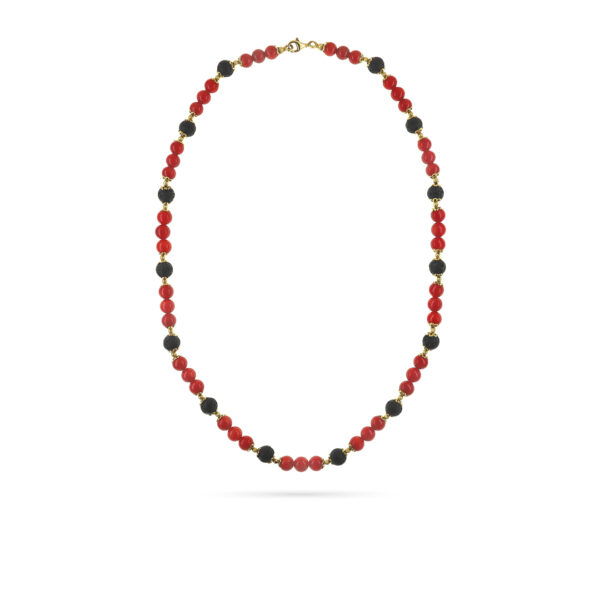 Collana con lava e corallo